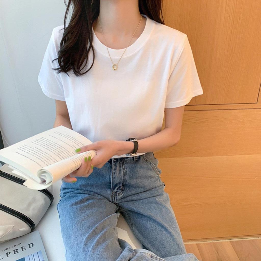 230g Heavyweight Combed Cotton Unisex Loose-Fit Black/White T-Shirt – Trendy Summer Short Sleeve