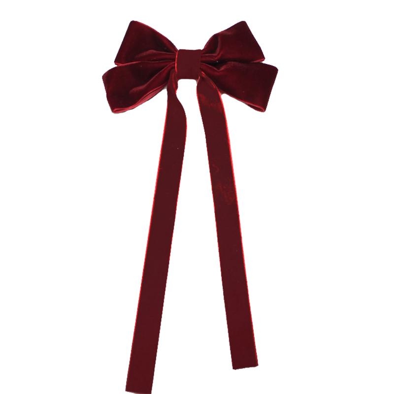 Lystrfac Velvet Bow Long Ribbon Hair Ring Hair Rope Headdress Sweet Girls Hairclip for Women Hairpin Hairgrips Hair Accessories