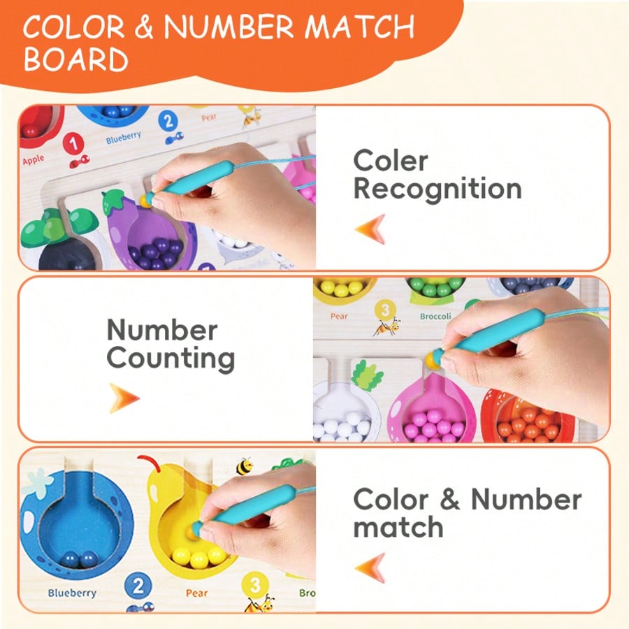 Magnetic Color And Number Maze Toy For Kids,Fine Motor Skills Board, Learning And Educational Fine Motor Skills Toy Birthday Gifts For Boys ,Girls