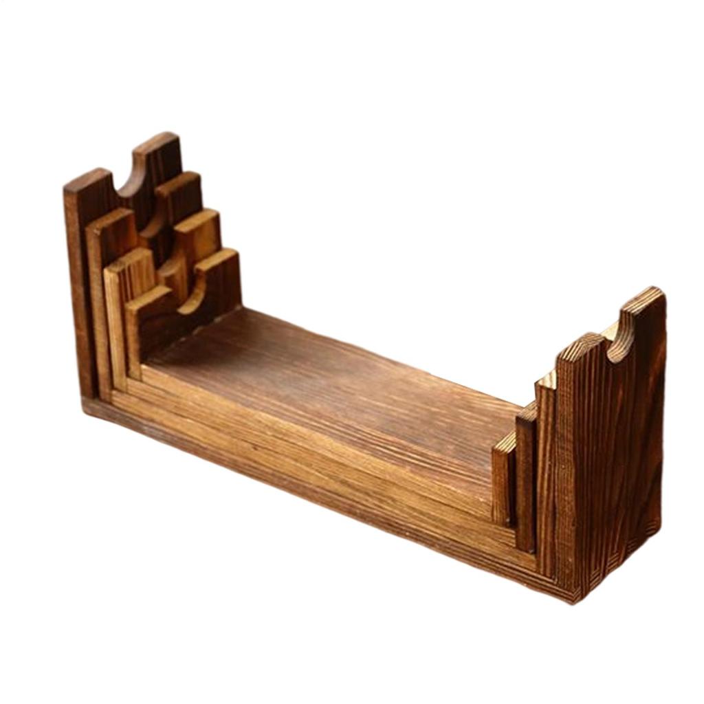 4pcs Small Wood Staircase Display Rack Dessert Display Stands Wood Shelves Figurine Storage Rack Kitchen Seasoning Storage Rack