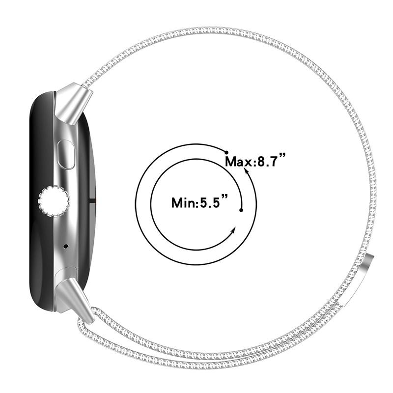 For Google Pixel Watch 3 41mm/Watch 2/Pixel Watch Metal Milanese Replacement Adjustable Watch Band Breathable Mesh Wrist Band
