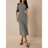 Striped Knitted Dress Sleeveless Slim One-step Skirt Medium and Long Women's Clothing