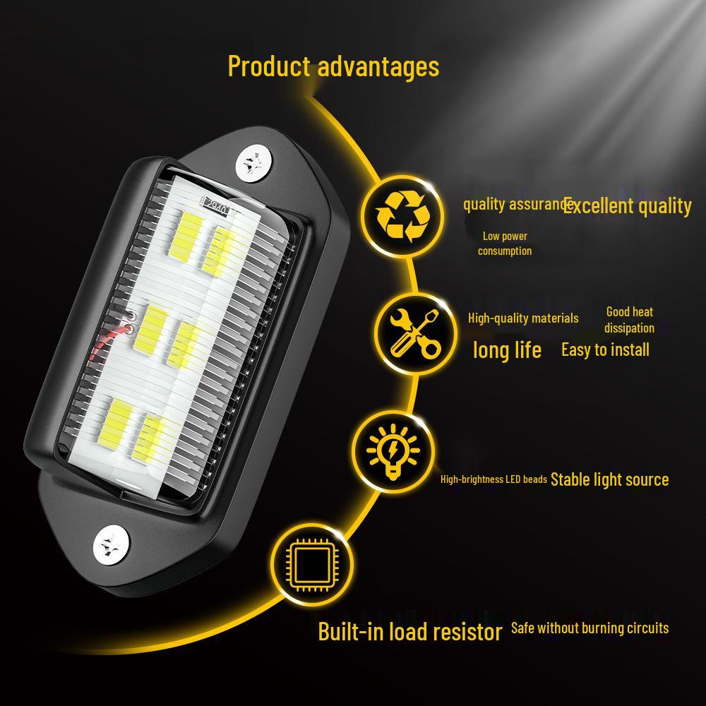 Universal 6LED 12V/24V Truck License Plate & Side Light