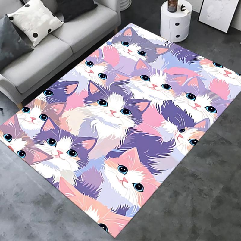 Chair Mat: Cute Cat Pattern Office Carpet Oversized Rug for Home Decor, Sofa Cover, Gift Idea for Any Room