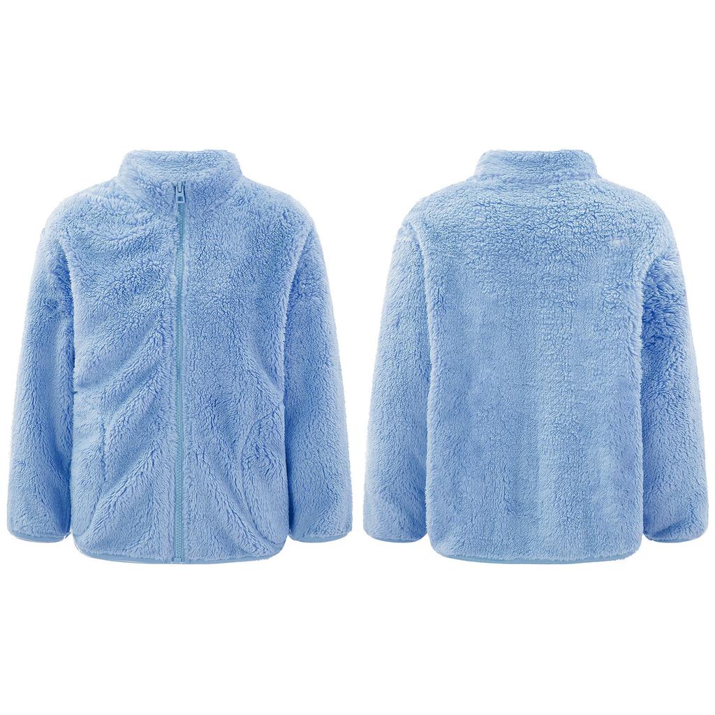 Kids Boys Girls Stylish Clothing Long Sleeve Stand Collar Zipper Closure Front Jacket Outerwear