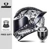 Full Face Racing Helmets Winter Warm Double Visor Flip Up Motorcycle Helmets Motorbike DOT Approved Modular Helmet