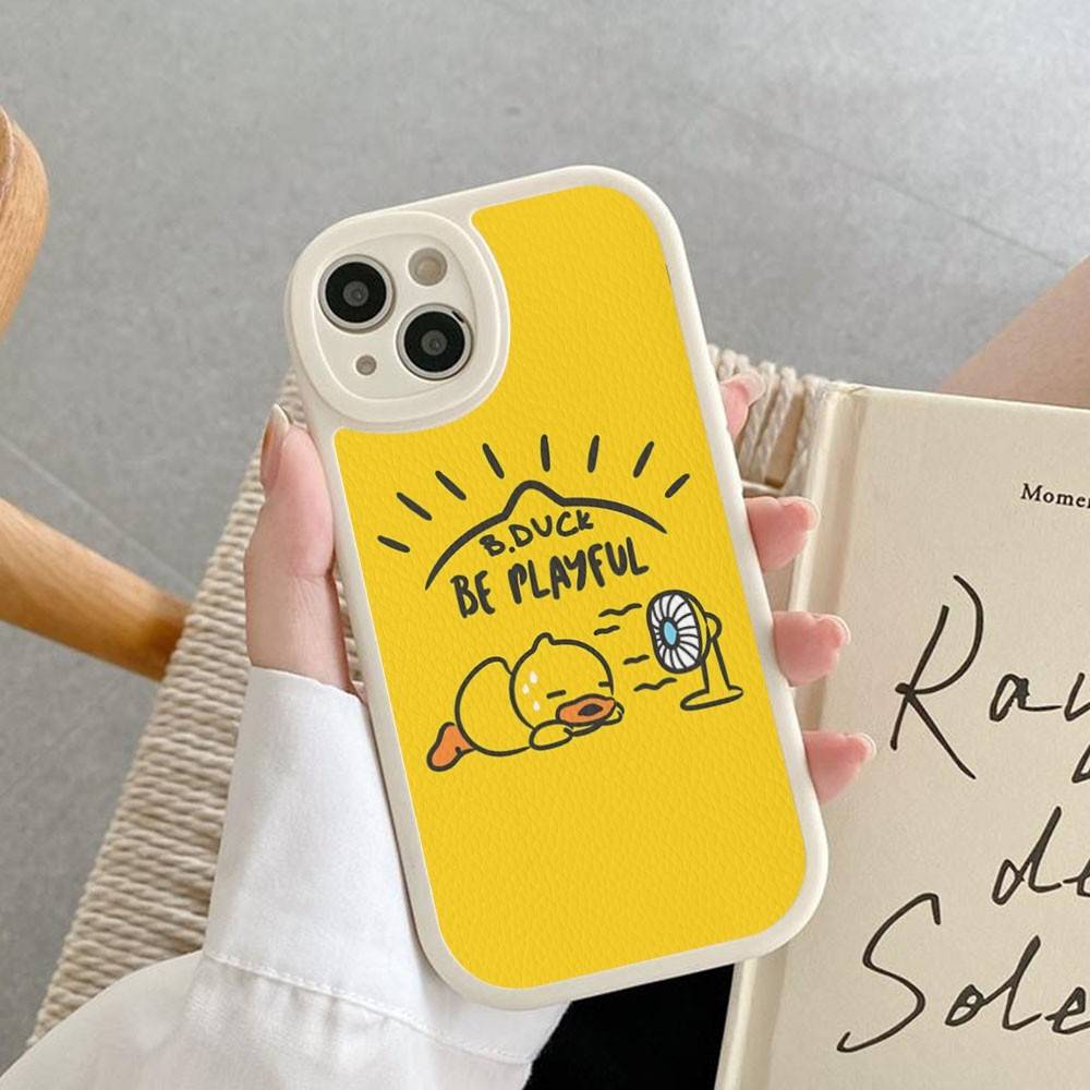 B-B Duck Anime Phone Case For IPhone 16 15 14 13 12 11 Pro Max Plus Shockproof Leather Cover