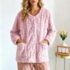 Damen Pyjama Oberteil mit langen Ärmeln, Lockeres Schlafshirt, Loungewear für Damen