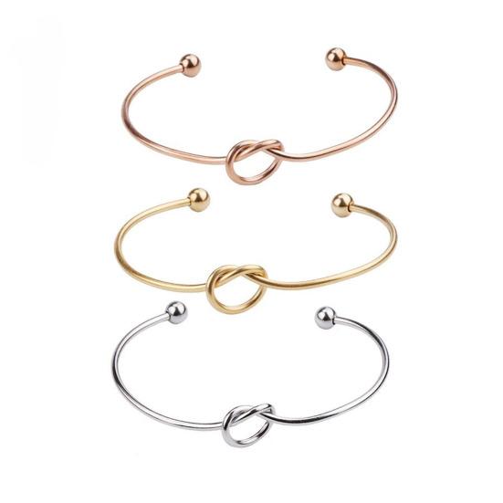 Infinity Knot Cuff Bracelet Forever Love Knot Bangle Bracelet Adjustable Bracelet Gift for Women Bridesmaid Girlfriend