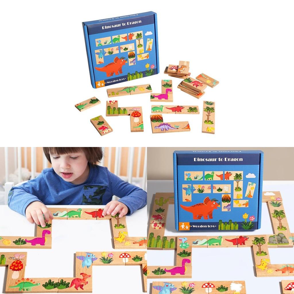 Wooden Dinosaur Connect Game For Kids Educational Toy Puzzle For Brain Development