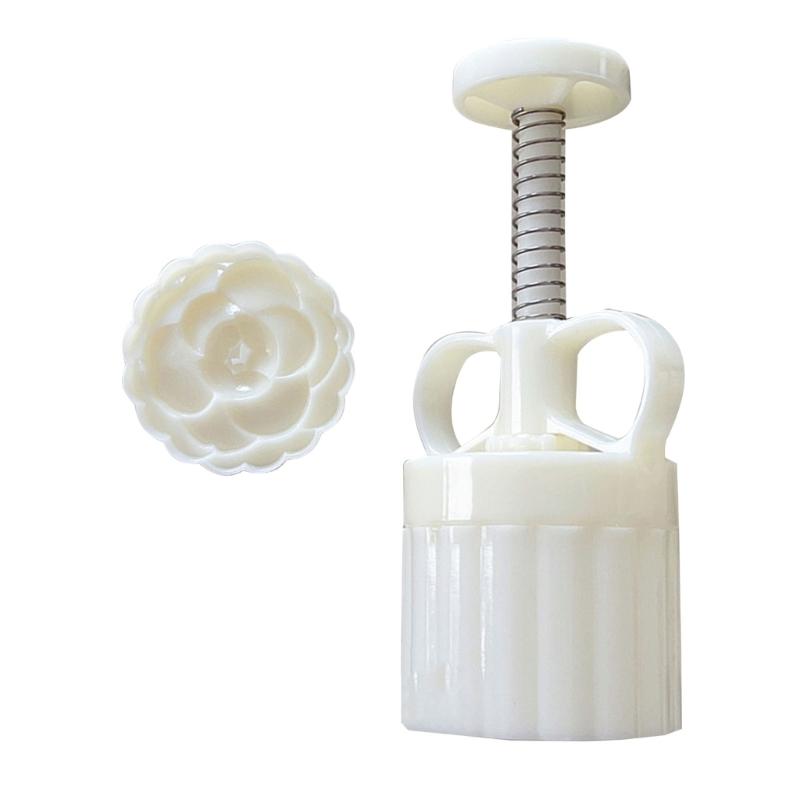 

Camellia Flower Mooncake Press Mold Cookie Stamps Chinese MidAutumn Moon Cake Makers Decoration Tool for DIY Cookie 1