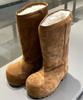 Fashion Trendy Chunky Platform Snow Boots, Brown Suede Short Ankle Boots, Stylish Winter Fashion Shoes