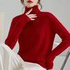 Women's Pure Wool High Neck Pullover: Warm Autumn/Winter Base Layer Long Sleeve Sweater