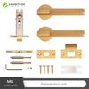 Coffee Bronze Brass Keyless Knurled Lever Door Handle Lock Set for Bathroom & Bedroom