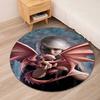 Dark Printed Round Rug Carpet Chair Rug Area Rug Entryway Doormats,for Office Chair Living Room Bedroom Kitchen Room.