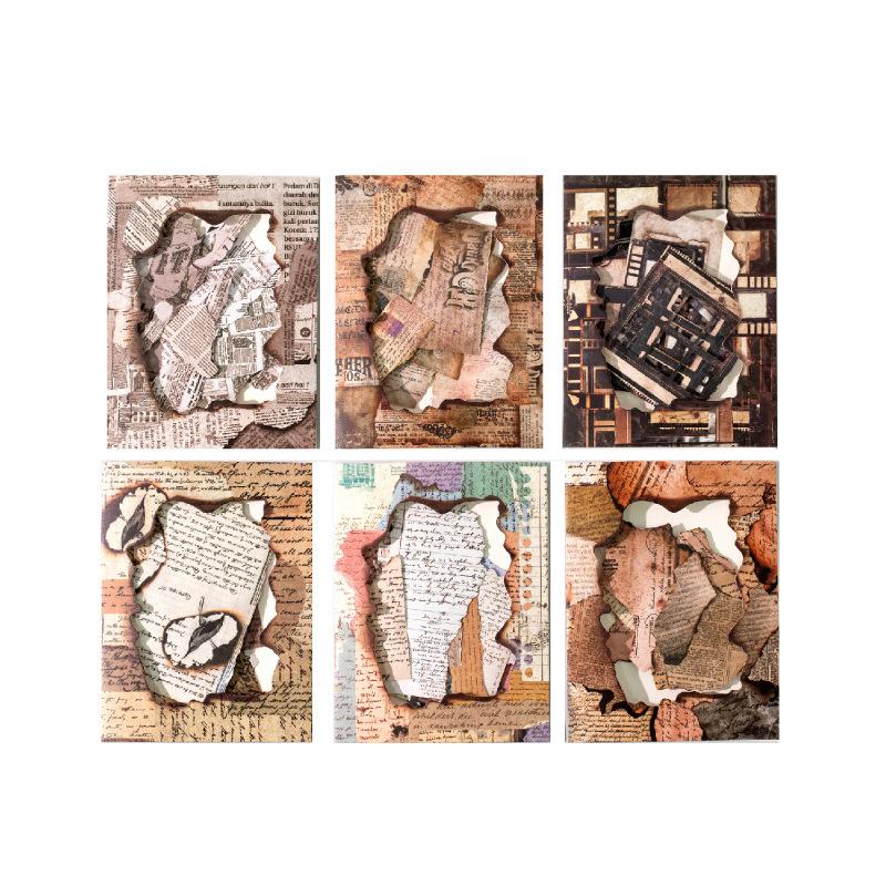 Yan Ji Retro Burned Fragments Journal Sticker Pack - 6 Varieties
