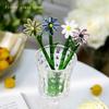Heat Resistant Transparent Glass Stirring Spoon Artistic Flower Pattern Colored Coffee Stirrer For Hot Drink and Dessert