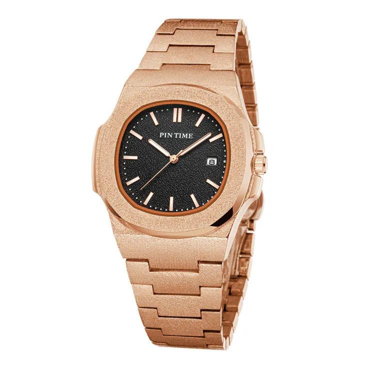 Frosted Case Black Matte Material Business Quartz Watch Men High Quality Cool Dial Classic Personality Watches Men Luxury Clcok