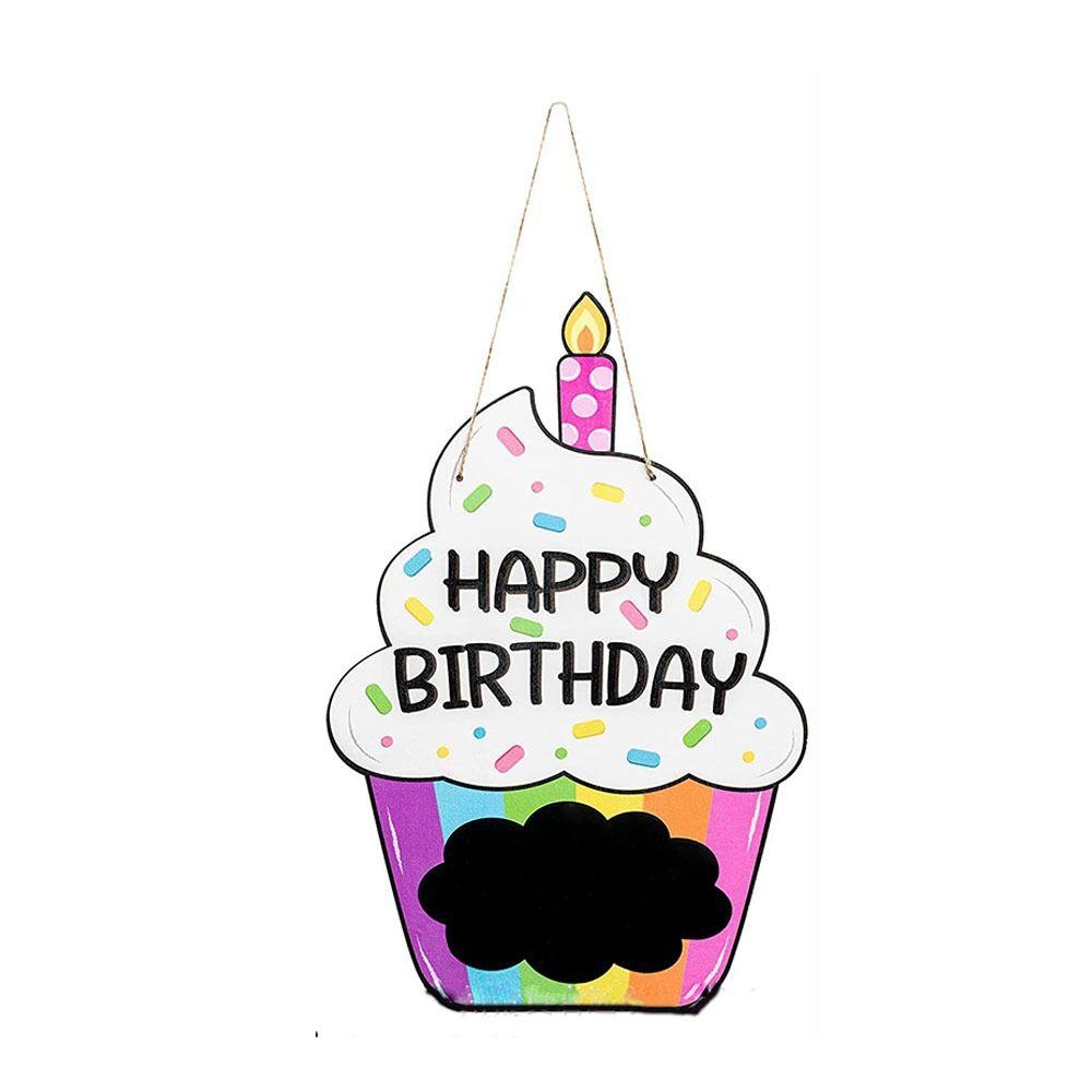 1/2pcs Boxwood Birthday Sign Colorful Birthday Decoration Pendant Birthday Cake Sign Girls