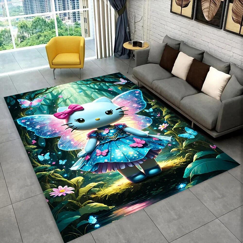 Sanrio Cartoon Girl Carpet New Hello Kitty Cat Rug for Bedroom Living Room Home Sofa Decor Children Crawling Mat