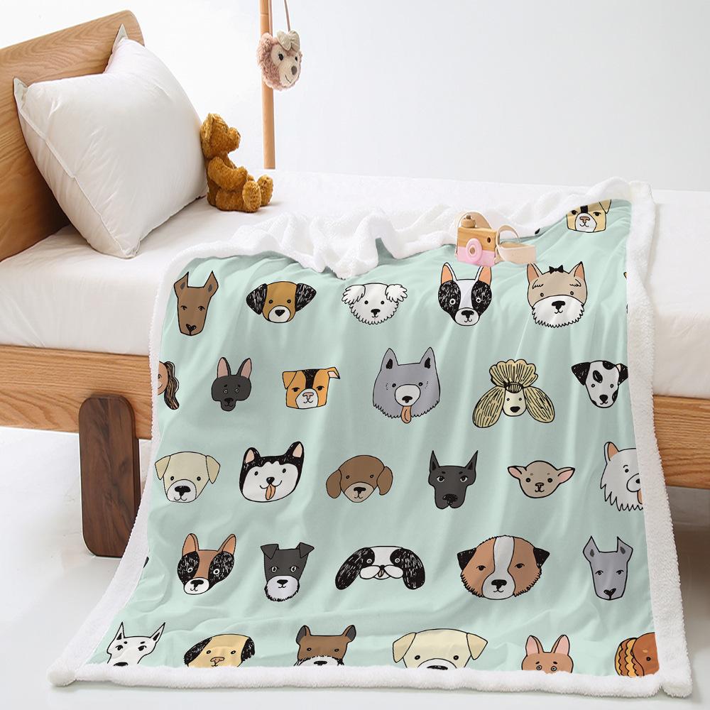 Blanket Cartoon Animal Blanket Lamb Fleece Crystal Fleece Blanket Home Office Application