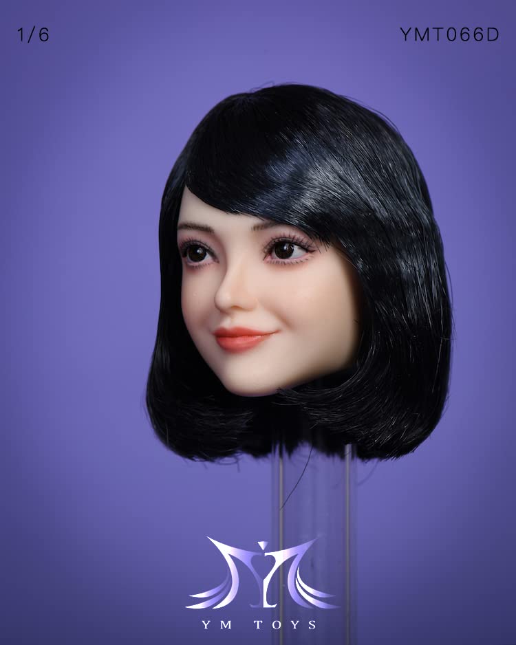 [TOYBARJAPAN] 1/6 Scale Action Figure Head for TBLeague Body, YMTOYS YMT066D Junior Beautiful Girl Smiling Lolita Girl, Asian Female Head