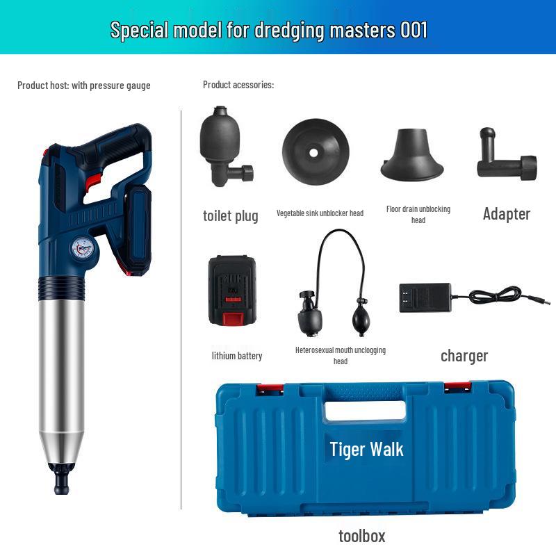 Stainless Steel High-Pressure Lithium Battery Toilet Unclogger