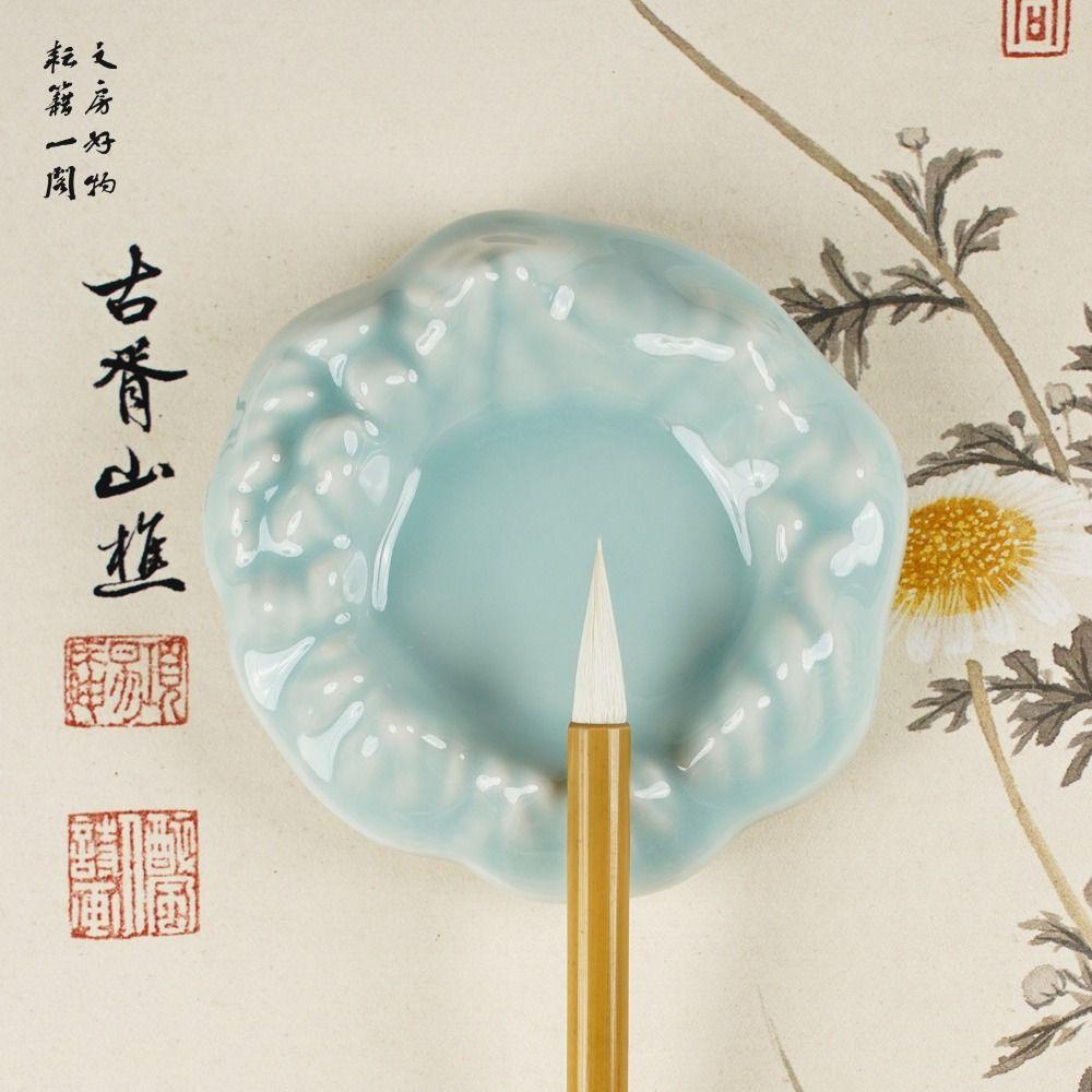 Ceramic Mountain Shaped Inkstone Brush Ink Painting Tool Creative Pen Rest Holder  Calligraphy