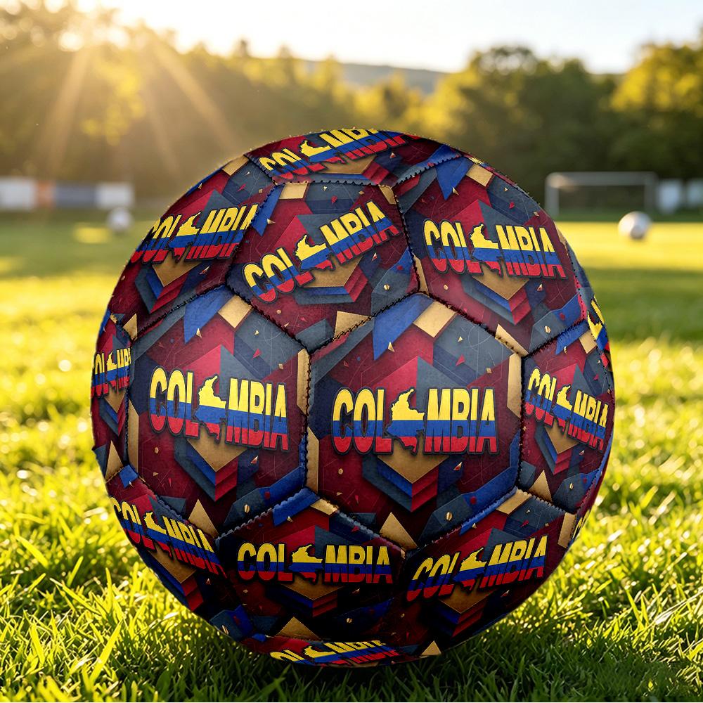 Colombia Football Printed Size 5 Soccer Ball Wear Resistant Standard Adult Training Football Fan Gift for Indoor Outdoor Match Sports