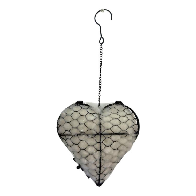 

Handmade Heart Shape Bird Cage Hanging Ornament Cotton Wool Birds Nests Holder Hanging Weather-Resistant 1