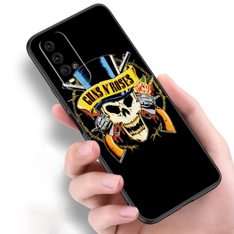 Guns N Roses Skull Silicone Phone Case For Xiaomi Redmi Note 11 10 9 8 Pro 11T 10T 10S 9S 8T 9 9A 9C 9T Black Soft Cover Coque