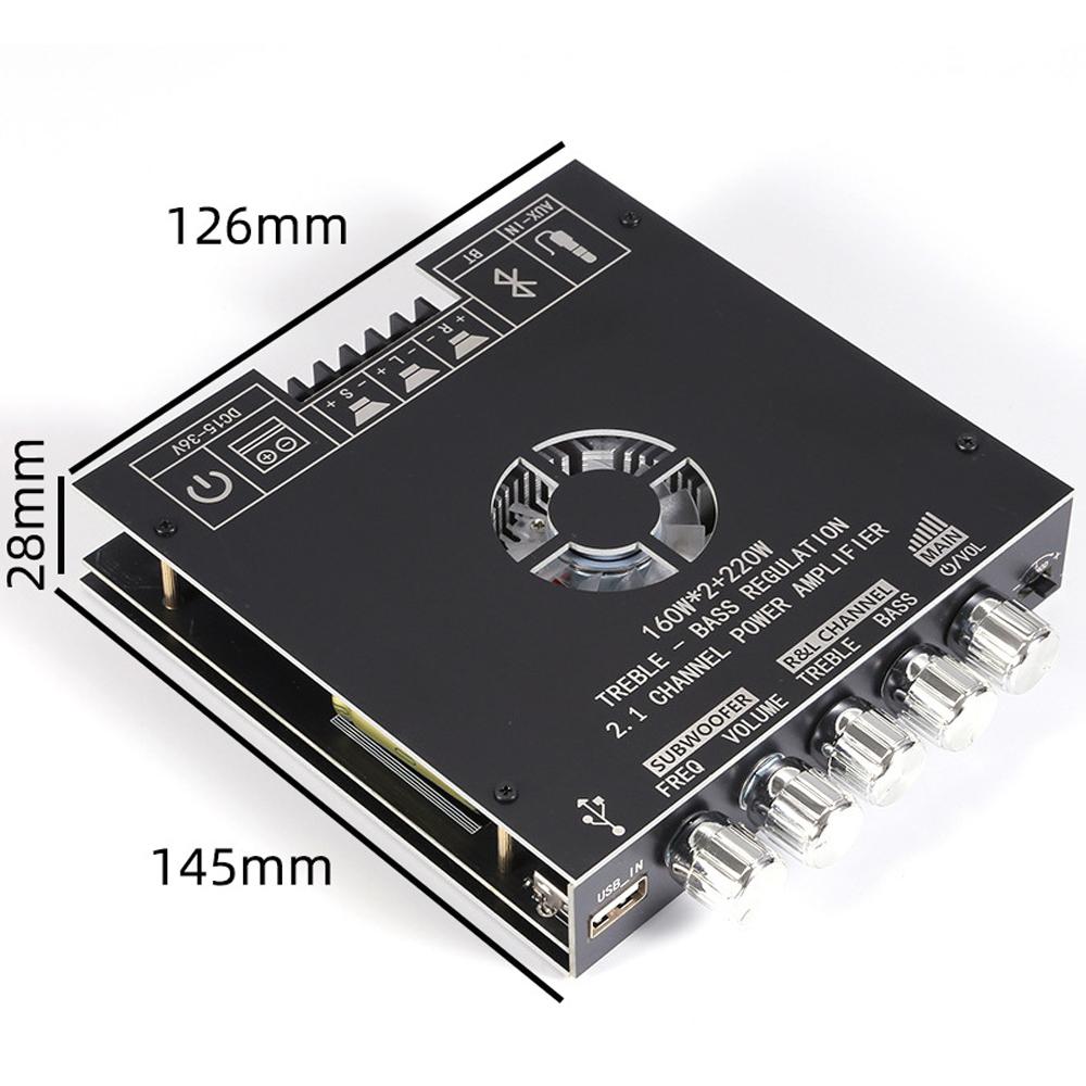 ZK-HT21 160W*2+220W 2.1 Channel Wireless Audio Amplifier Board TDA7498E Wireless Digital Power Amplifier Board