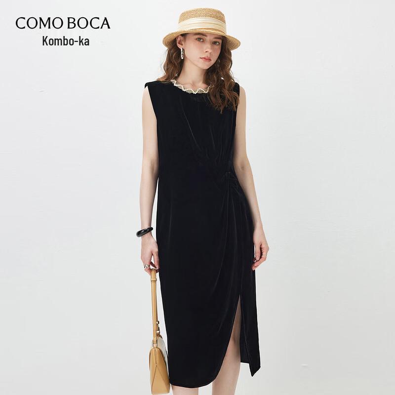 

Komongboka 2026 S/S Black Sleeveless Side-Slit Dress XL