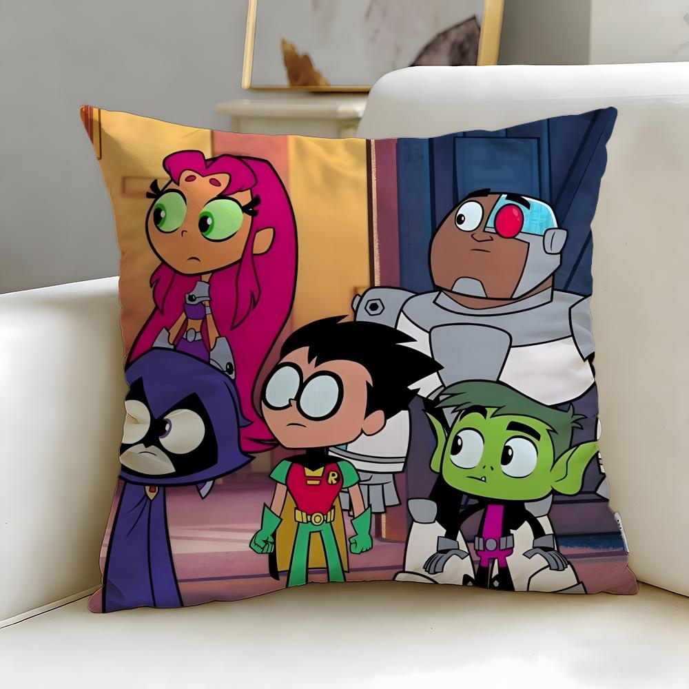 popular animated series Teen Titans Go Cushion Cover Soft  EasyWash Pillow Case  Versatile for Couch Bed Travel and Office