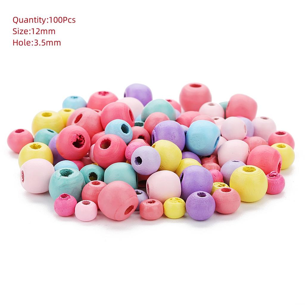 Natural Eco-Friendly Wooden Beads Round Heart Large Hole Loose Spacer Wood Beads For Jewelry Making DIY Charm Bracelets Necklace