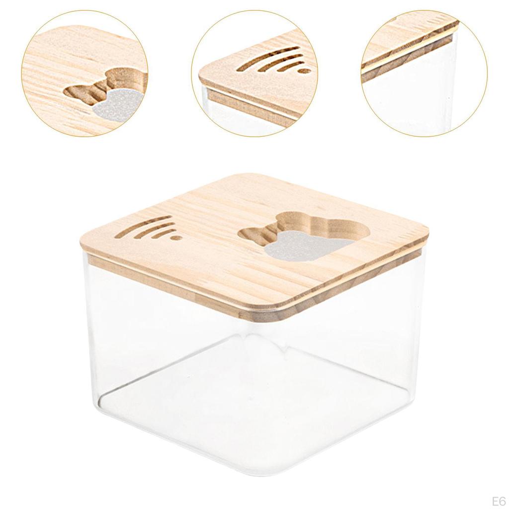 Hamster Sand Bath Box Bathtub Clear Habitat Decoration Cage Accessory Pet Toilet Digging