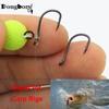 50PCS Teflon Coating Carp Fishing Hook Chod-Rig Hook Kaptor Choddy Carbon Steel Black Micro Bared with Outturned Eye Carp Hook