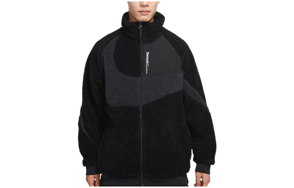 Nike Velvet Jackets Men's Black Stand Collar Moderate FB1910-010