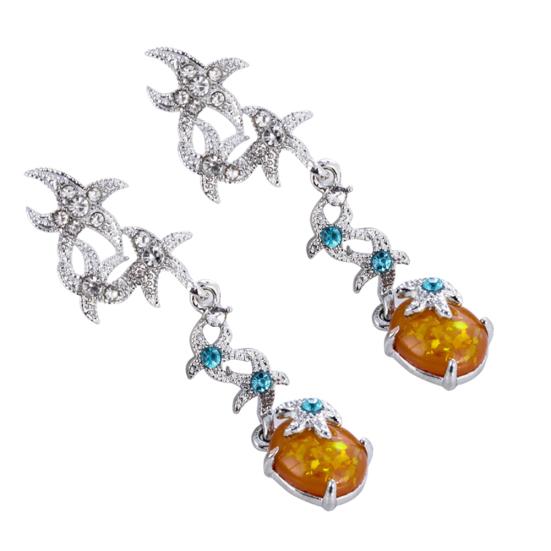 

Женские серьги-гвоздики в форме морской звезды из искусственного опала с подвесками, свадебные украшения, подарок