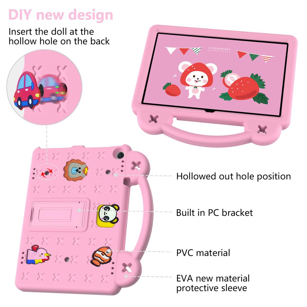 EVA Stand Case for ONN 10.1 Gen3 2022 Model 100071485 Kids Safe Cover  DIY Style Tablet Shell With Handle Strap Shockproof Funda