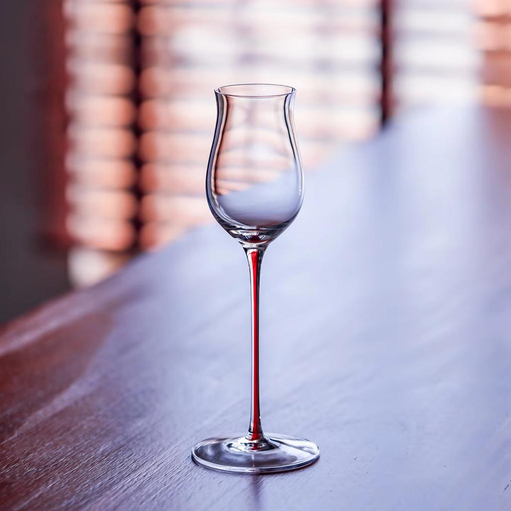Handmade Crystal Glass Whiskey Smell Tasting Glass Tasting Glass Sweet Wine Glass Red Rod Flared Wine Glass