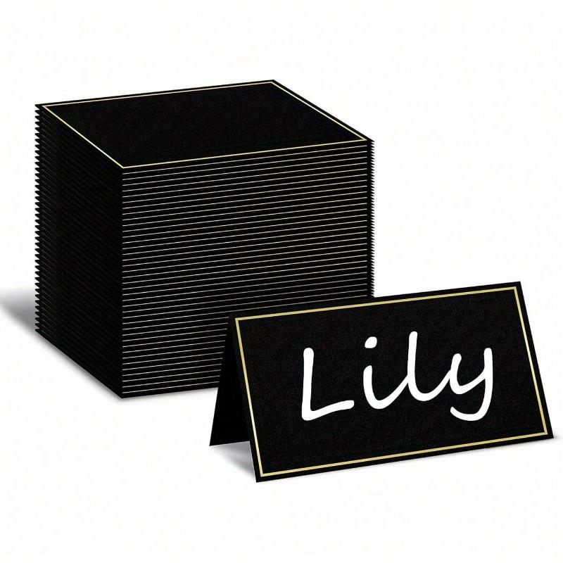 Golden Foil Border Place Cards Table Setting Name Cards Blank Place Cards Guest Cards for Wedding Banquet Dinner, Party Dinner, Decorations