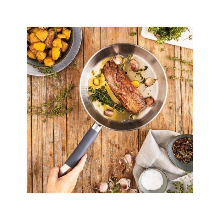 Sartén acero inoxidable BRA Master A451424 24cm sin antiadherente inducción