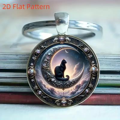 Fashion Alloy Keychain Pendant Round Metal Key Ring