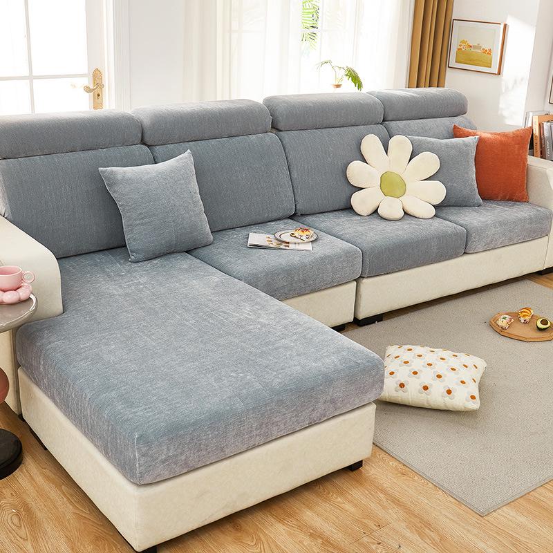 Universal-Sofaüberzug aus Chenille – Rundum-Kissenbezug, schlichtes Design
