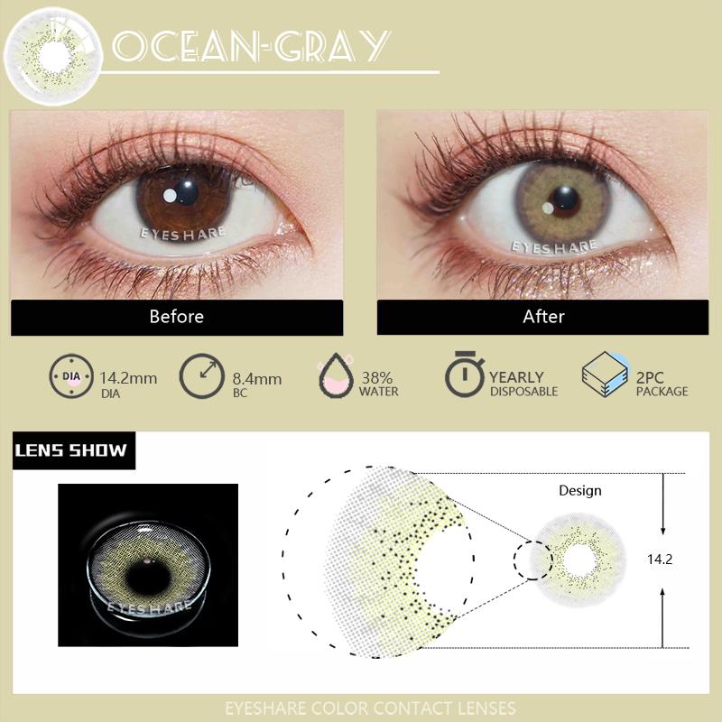 

Eyeshare Цветные контактные линзы, натуральные черные, годовые одноразовые линзы, фиолетовые, модные, невидимые линзы, зеленые цветные линзы, 1 пара