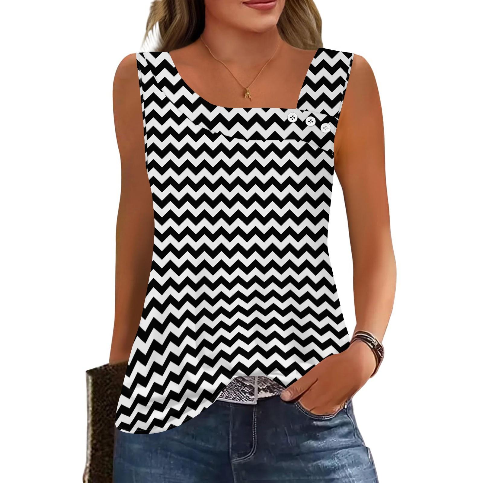 

Женские летние майки с квадратным вырезом, без рукавов, на пуговицах, повседневные, нарядные туники, базовые, для работы, футболки, блузки XL