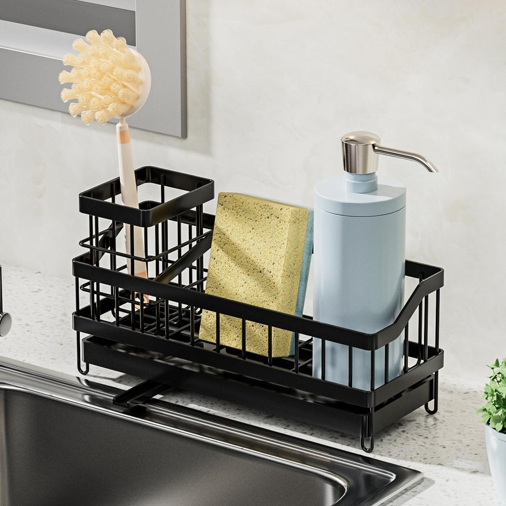 Kitchen Drain Rack Sink Sponge Rag Basket Sink Shelf Dishwashing Detergent Dishtop Storage Rack