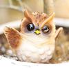 Mo02 Owl Owl Resin Birthday Perfect Present Wings [Devalier] Ornament, Gift, Present, (Earth B)