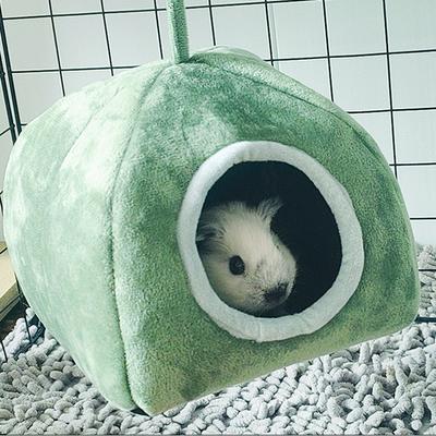 1 szt. Ciepłe gniazdo dla chomika, bawełna, małe legowisko dla zwierząt, miękkie, półzamknięte, wiatroszczelne, domek dla zwierząt z matą dla świnek morskich, jeży i szczurów